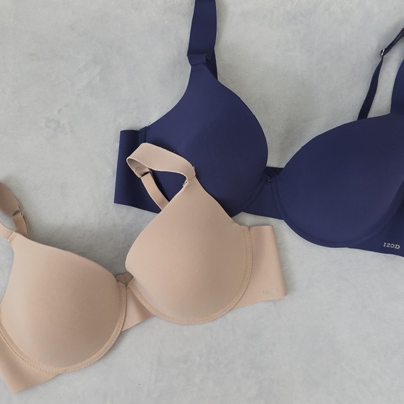 Izod Other - Izod Dual-Pack Smooth Underwire Bras in Navy and Nude